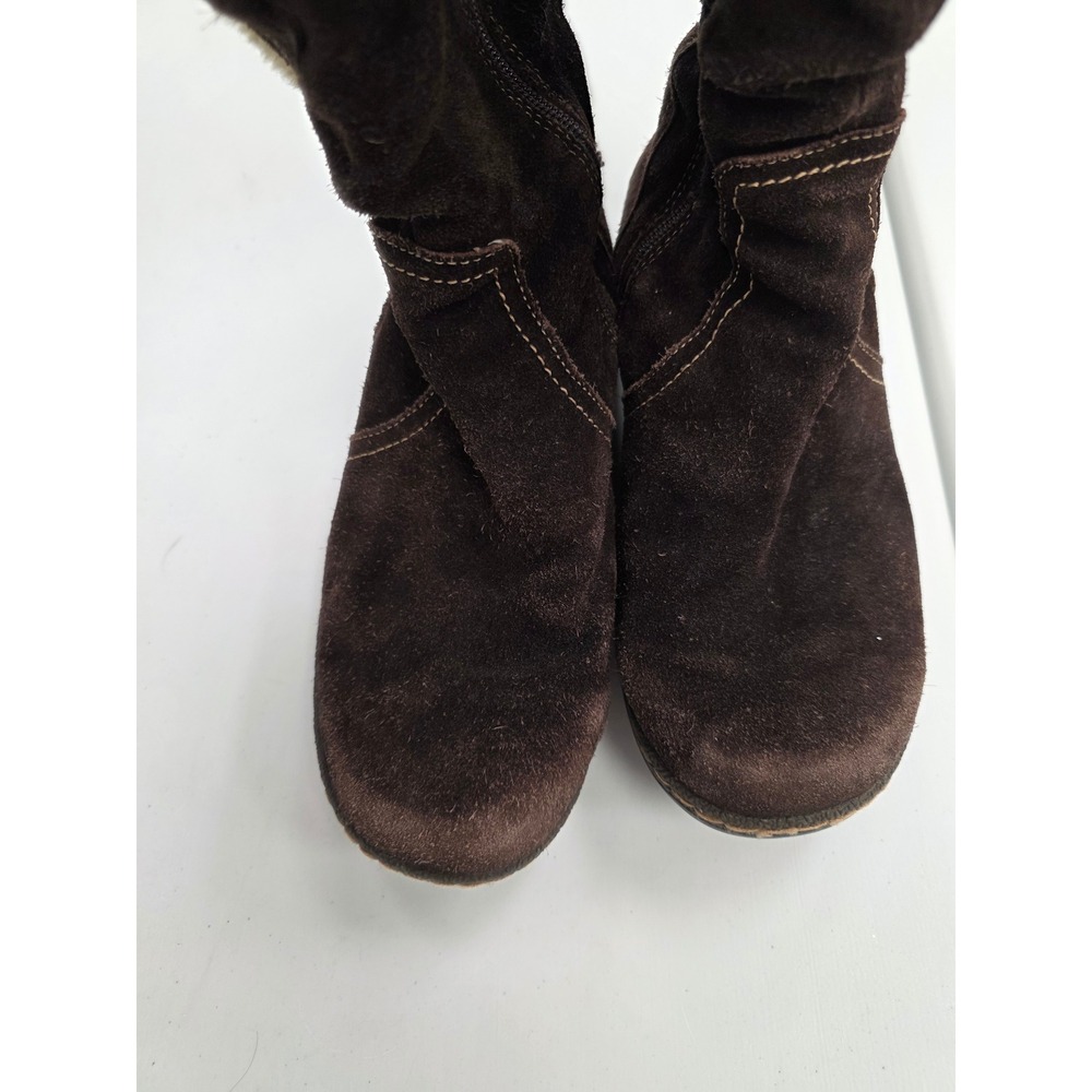 Bear Traps Brown Suede Fur Trim Winter Boots Women Size 9.5 Casual Warm Cozy - Picture 3 of 7